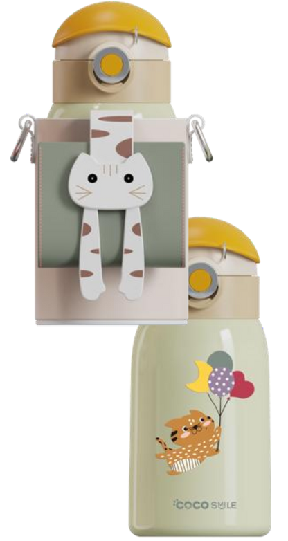 Lying Cat Thermos Cup  With Sleeve