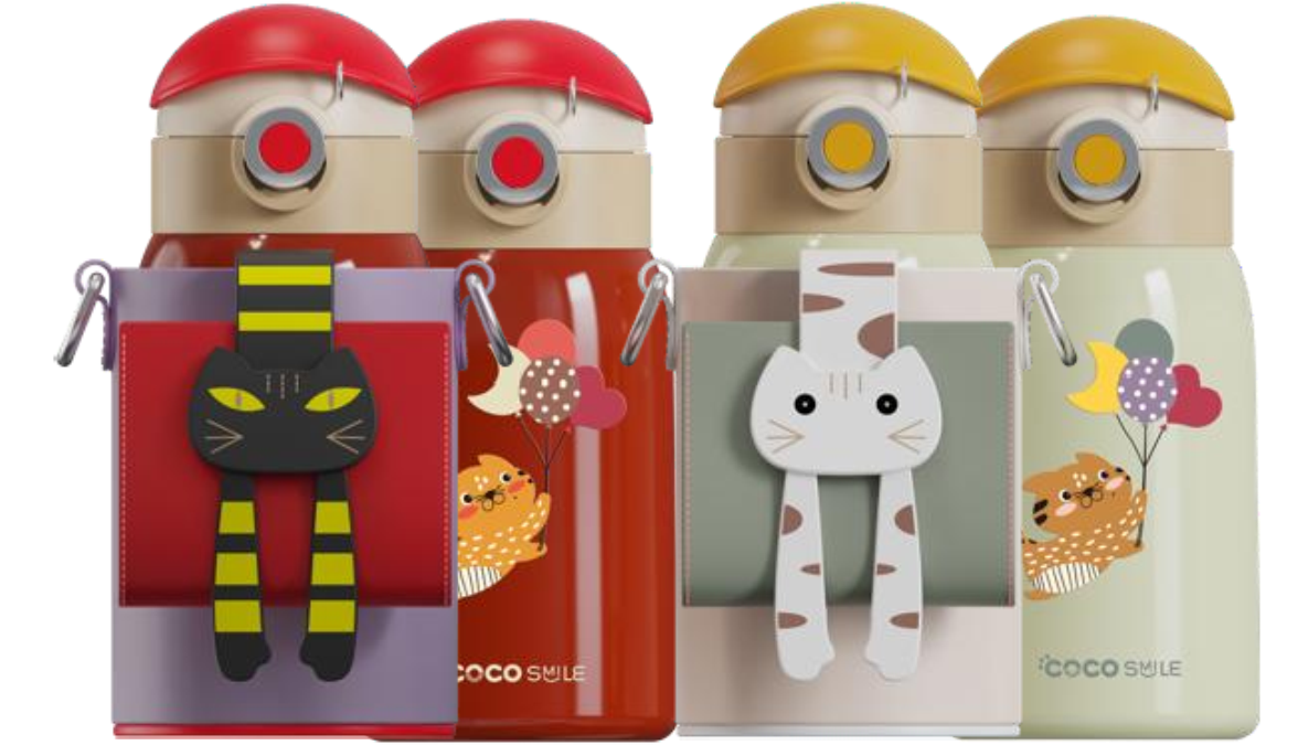 Lying Cat Thermos Cup  With Sleeve